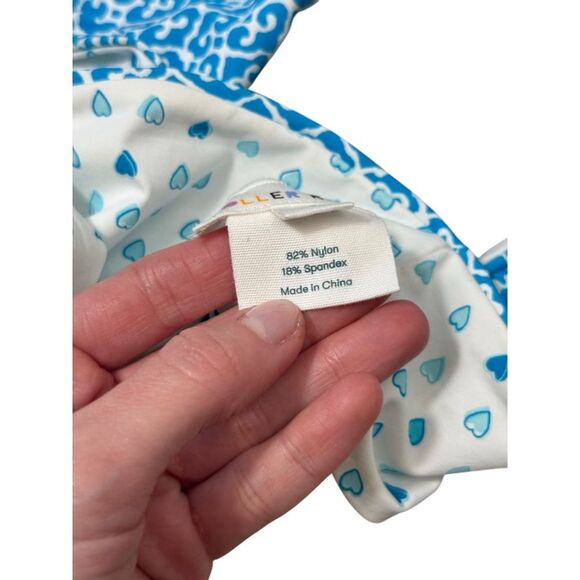 Roller Rabbit Blue Catalina Pop Hearts Adella Reversible Bikini Top - Picture 8 of 9